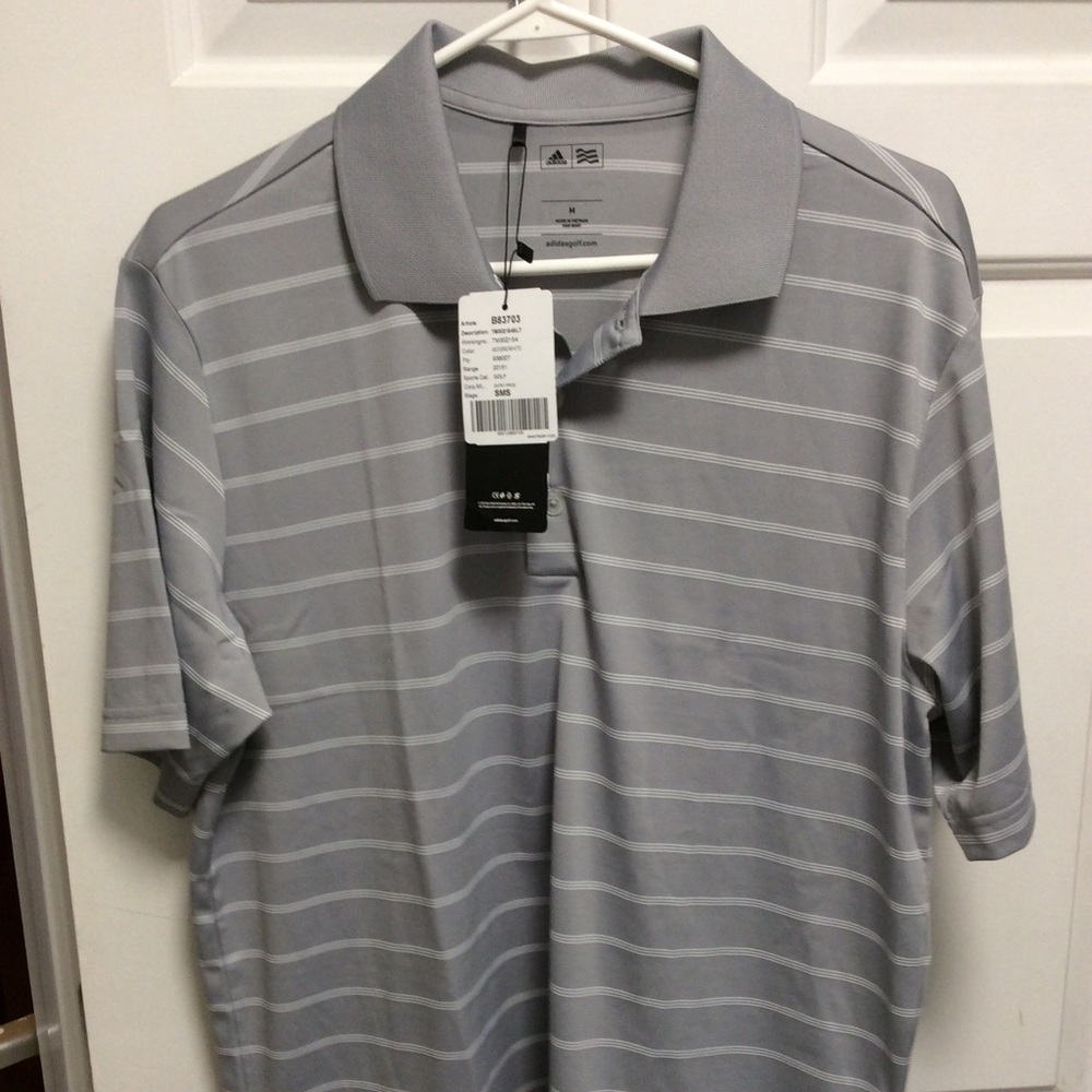 Adidas Striped Golf Polo